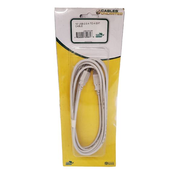 10 Foot USB 2.0 A Extension Cable Female to Male Cables Unlimited NEW - Picture 8 of 8